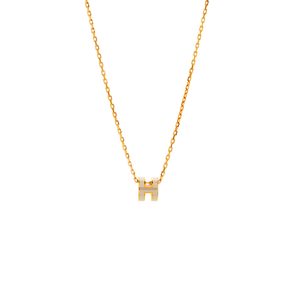 Hermes Mini Pop H Pendant Marron Glace RGHW