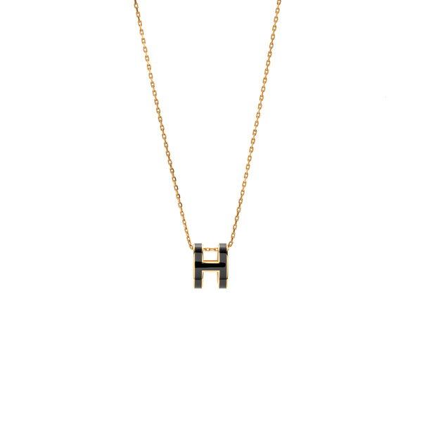 Hermes Pop H Pendant Black RGHW