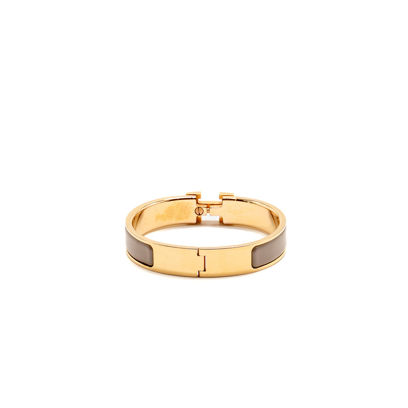 Hermes Size ST Clic H Bracelet Marron Glace RGHW