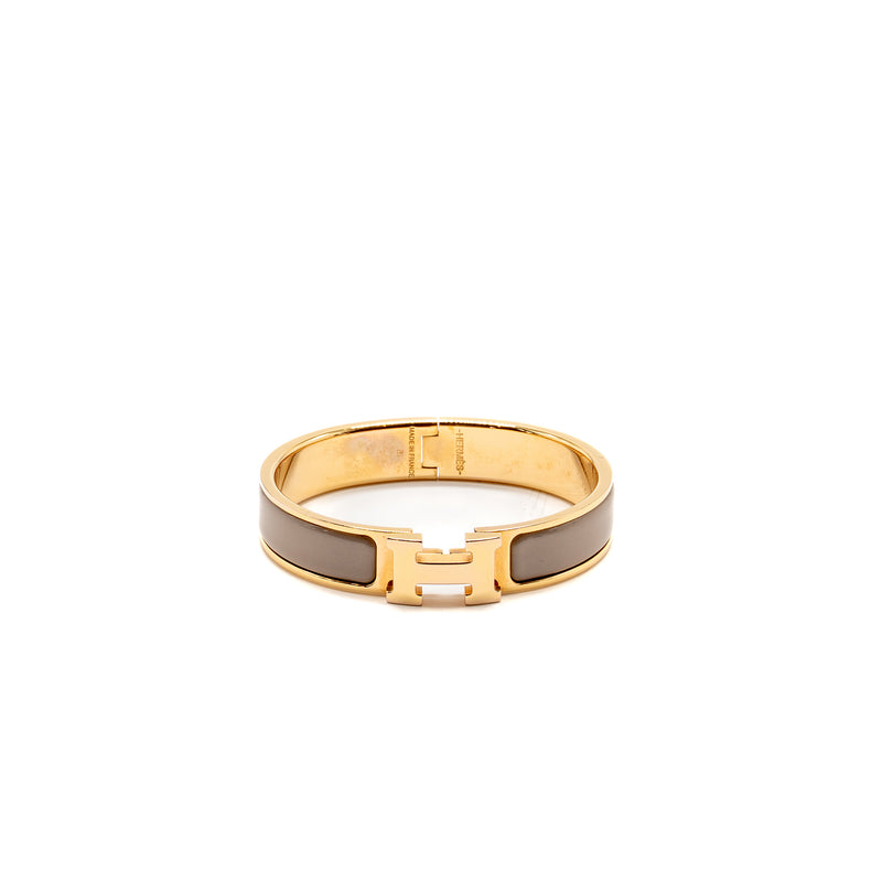 Hermes Size ST Clic H Bracelet Marron Glace RGHW