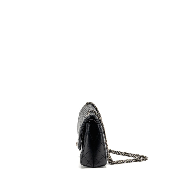 Chanel Small 2.55 Reissue Flap Bag Aged Calfskin Black SHW (Microchip)