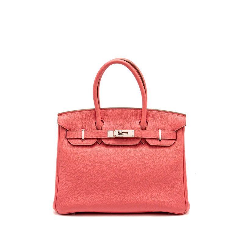 Hermes Birkin 30 Clemence Rose Lipstick SHW Stamp Square R