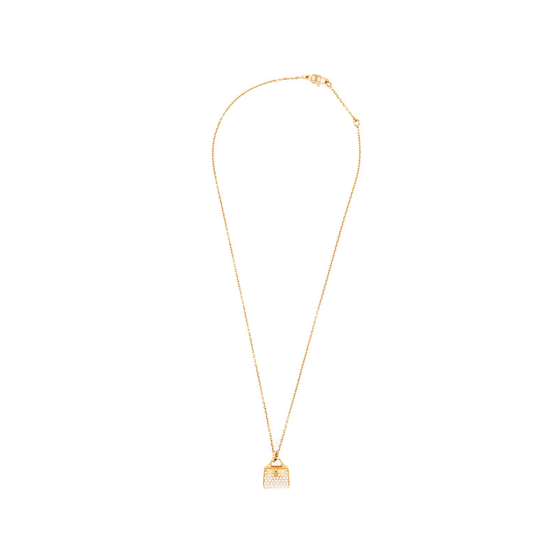 Hermes Amulette Kelly Pendant Rose Gold Diamonds