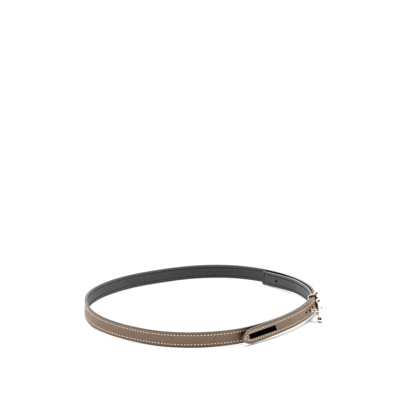 Hermes Size 75 Mors H Buckle Reversible Belt Epsom/Swift Etoupe/Black SHW Stamp B