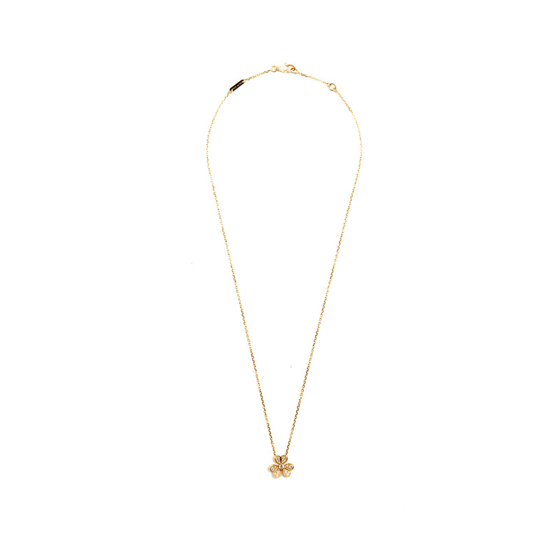 Van Cleef & arpels frivole pendant, mini model yellow gold diamonds