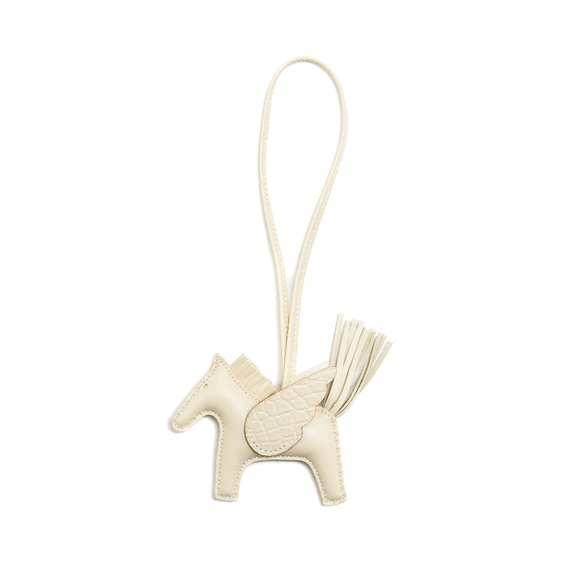 Hermes Rodeo Pegase PM Bag Charm Touch Alligator Beton/Craie/Nata Stamp U