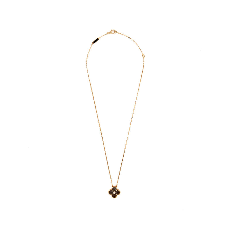 Van Cleef & Arpels 2023 Holiday Limited Pendant Silver Obsidian/Rose Gold/Diamond