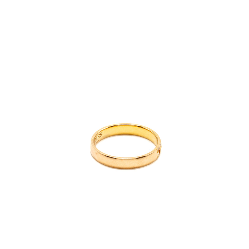 Hermes Size 57 Ever Herakles Wedding Band Rose Gold, Diamonds