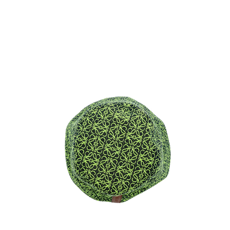 Loewe Size 60 Anagram Jacquard Bucket Hat Cotton Green