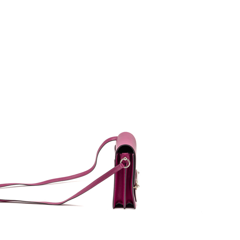 Hermes Mini Roulis Evercolor Rose Purple SHW Stamp A