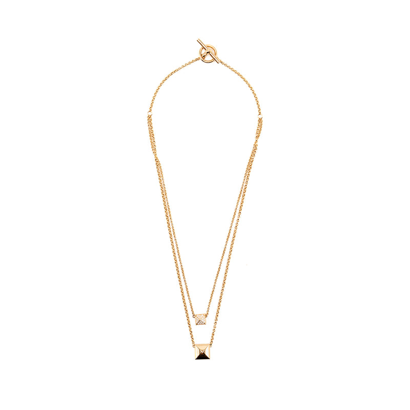 Hermes size 38 Clou d’H pendant rose gold with diamonds