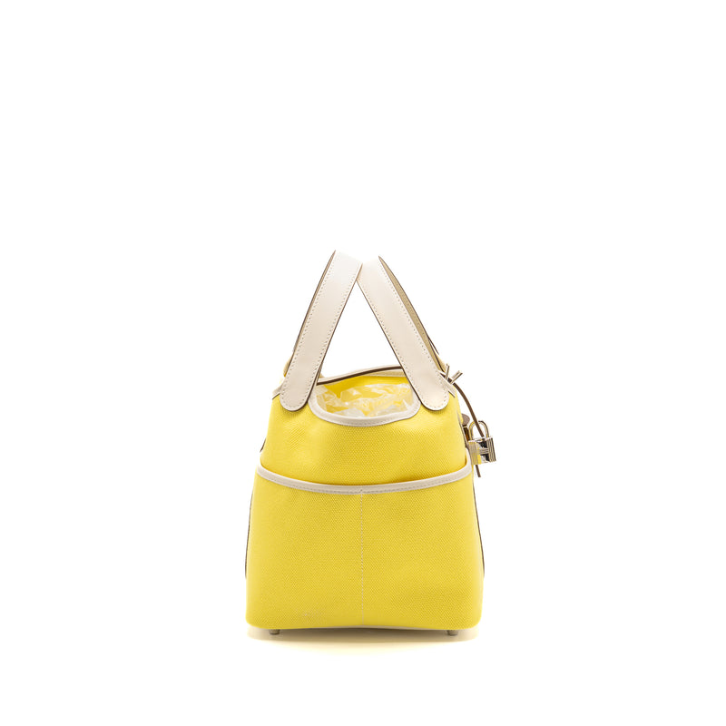 Hermes Cargo Picotin 18 Lock Bag Canvas/Swift Jaune Citron/Nata SHW Stamp U