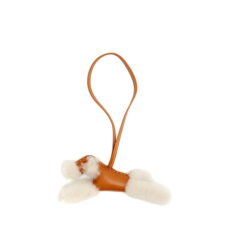 Hermes budy shearing bag charm wool/lambskin Gold Stamp K