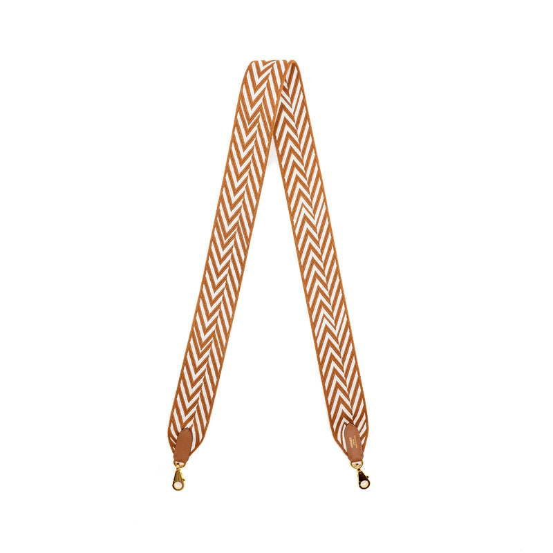 Hermes 105cm bandouliere shoulder strap 50mm width canvas / swift gold GHW stamp W