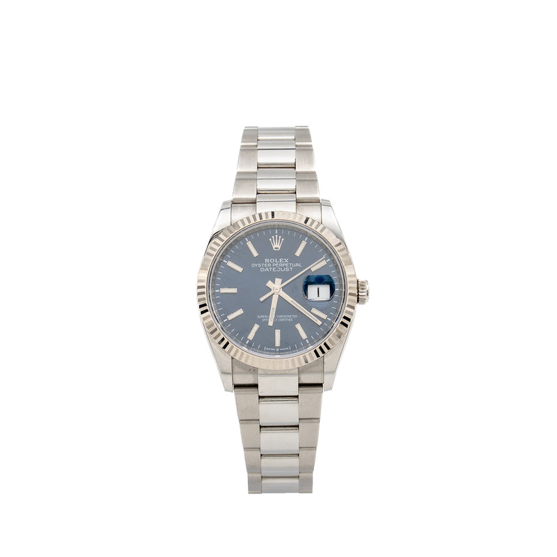 Rolex Datejust 36 Oystersteel and White Gold, Bright Blue Dial, Model: 126234