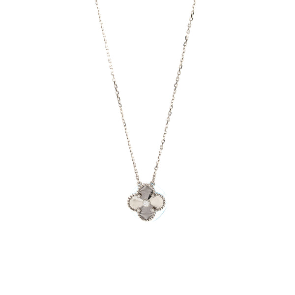 Van Cleef & Arpels 2020 Holiday Limited Pendant Guilloche White Gold Diamond