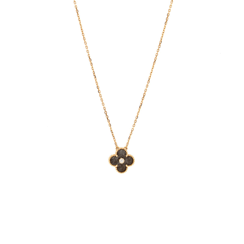 Van Cleef & Arpels 2023 Holiday Limited Pendant Silver Obsidian/Rose Gold/Diamond