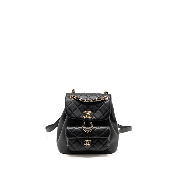 Chanel Mini Duma Backpack Calfskin Black LGHW (microchip)