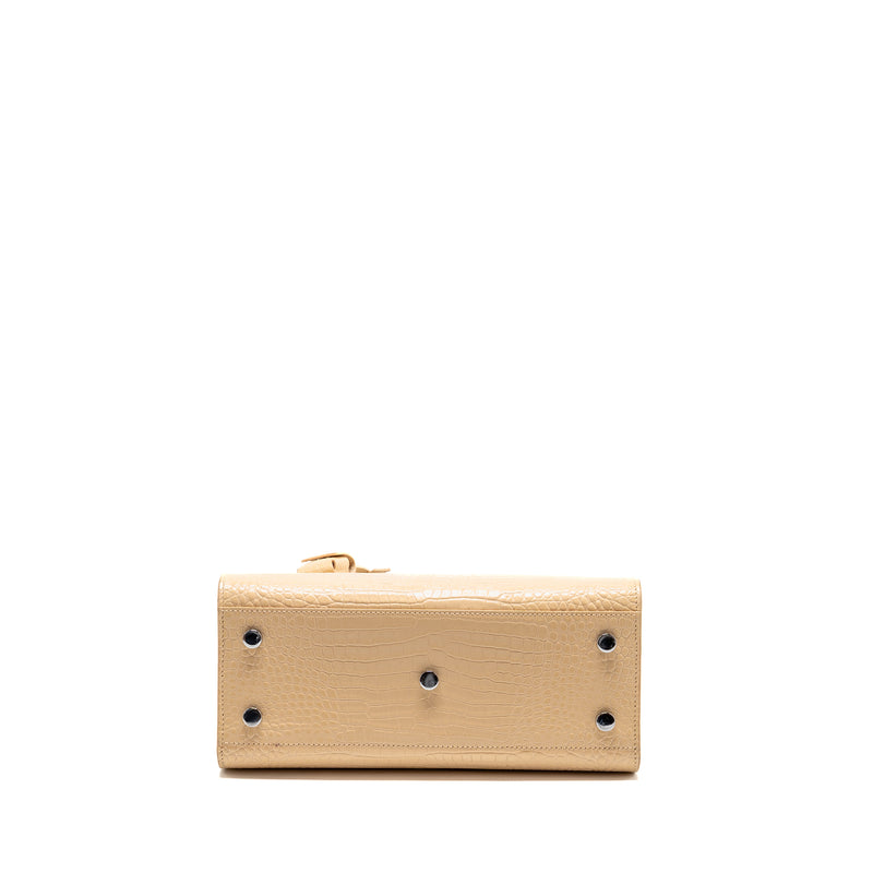 Saint Laurent Sac de Jour tote croc embossed calfskin beige SHW