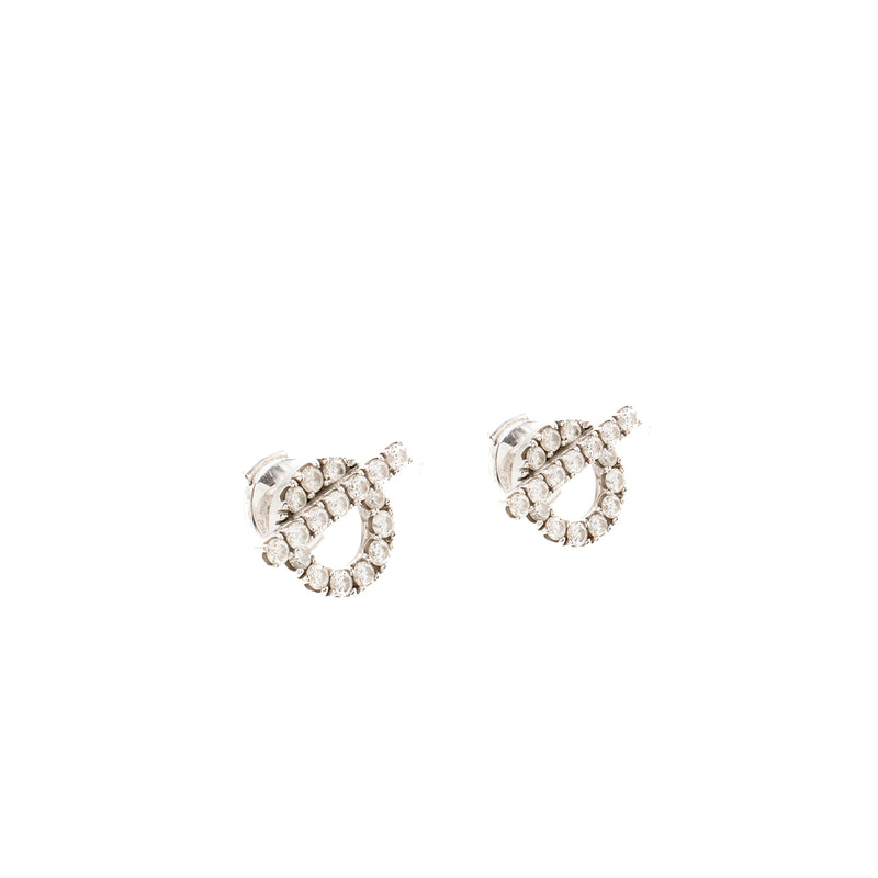 Hermes Finesse Earrings, White Gold Diamonds