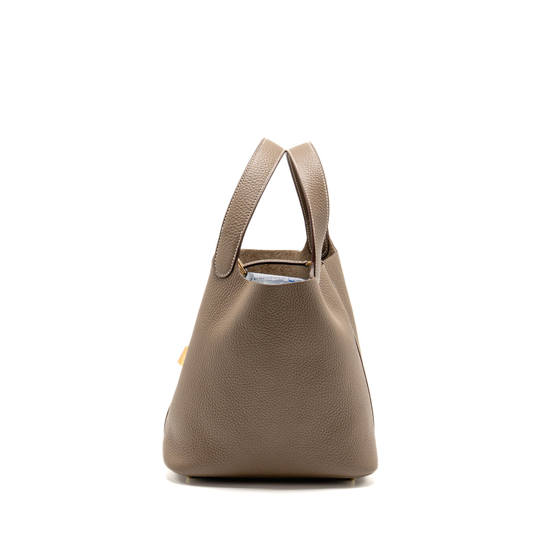 Hermes Picotin 22 Lock Bag Clemence Etoupe GHW Stamp B
