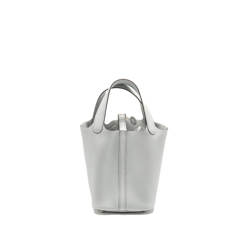 Hermes Picotin 18 Lock Bag Clemence Blue Pale SHW Stamp K