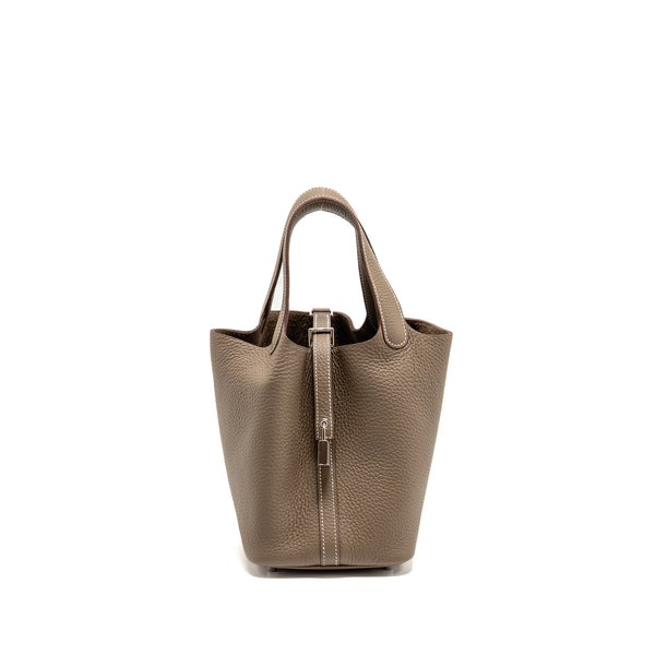 Hermes Picotin 18 Lock Bag Clemence etoupe SHW Stamp W