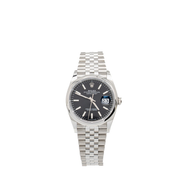 Rolex Datejust 36 Oystersteel, Bright Black Dial/Oyster Bracelet Model: 126200-0003