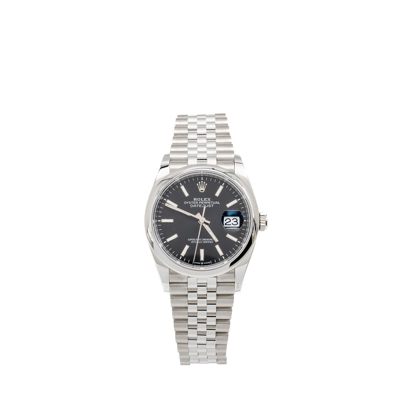 Rolex Datejust 36 Oystersteel, Bright Black Dial/Oyster Bracelet Model: 126200-0003
