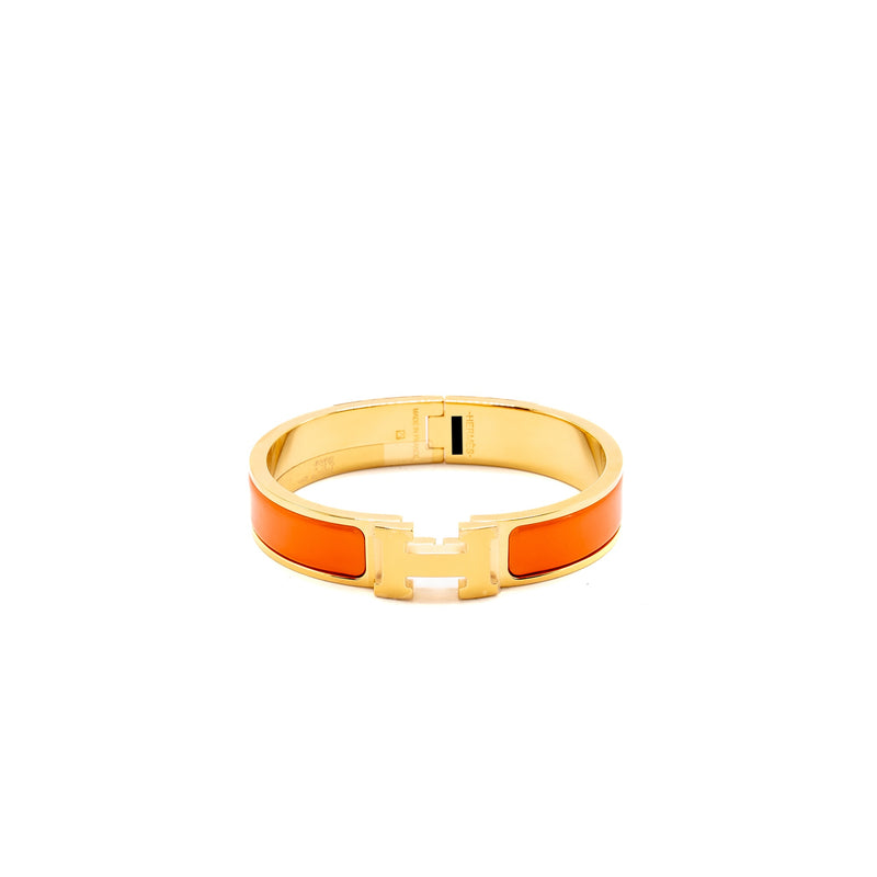 Hermes Size PM Clic H Bracelet Orange GHW
