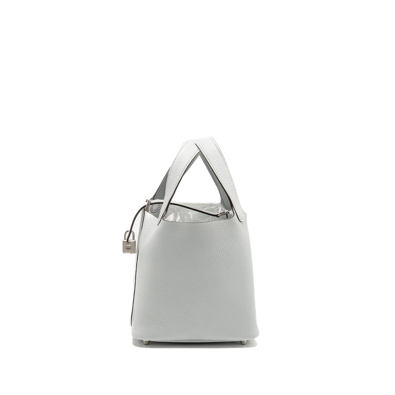 Hermes Picotin 18 Lock Bag Clemence Blue Pale SHW Stamp K