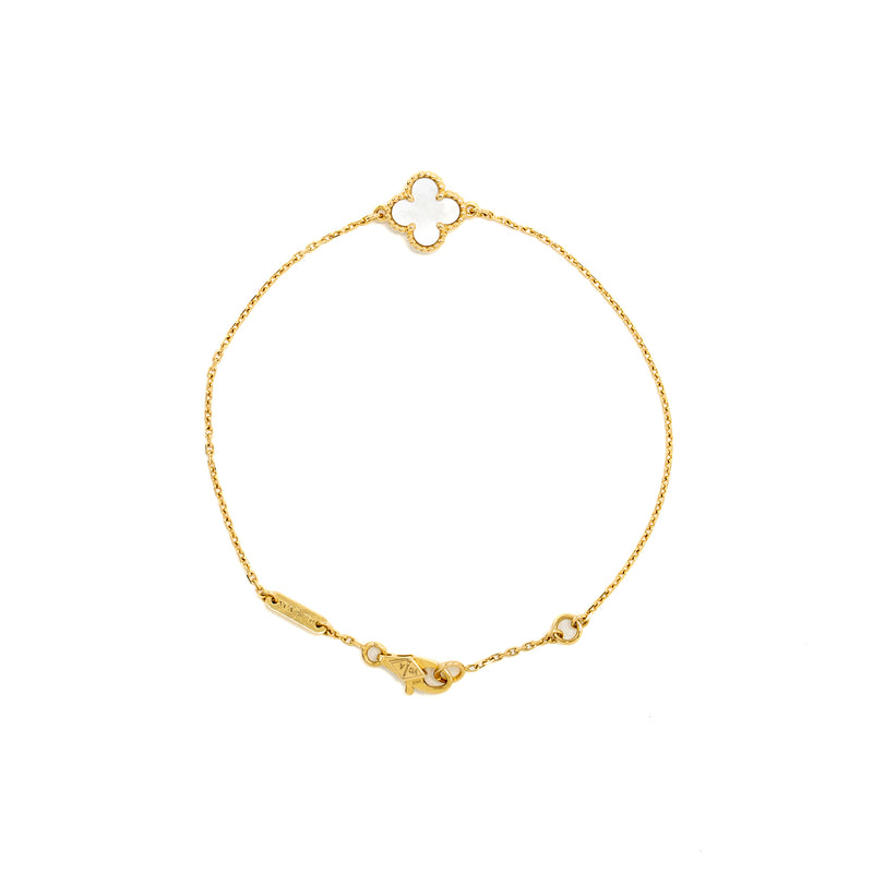 Van Cleef and arpels sweet Alhambra bracelet white mother of pearl / yellow gold