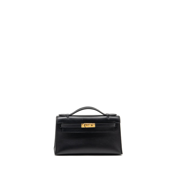 Hermes Kelly Pochette Swift Black GHW Stamp Y