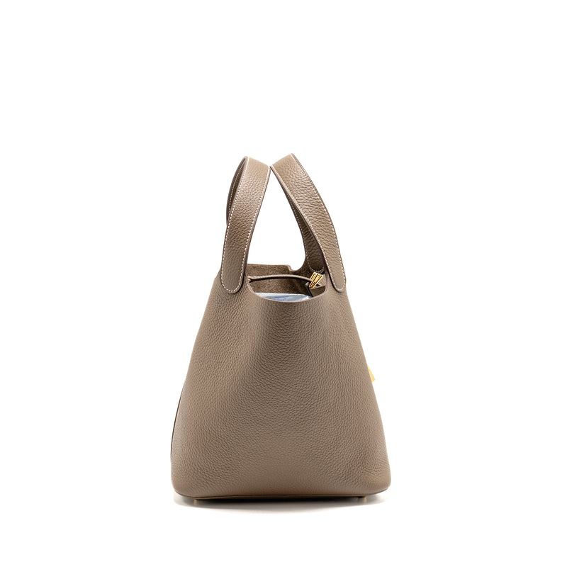 Hermes Picotin 22 Lock Bag Clemence Etoupe GHW Stamp B