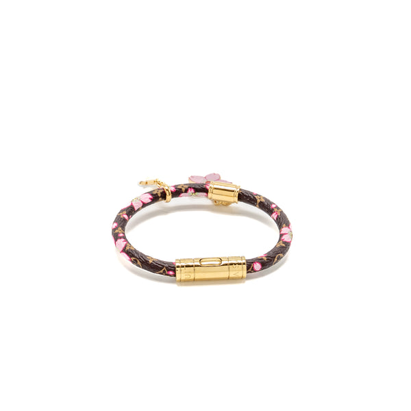 Louis Vuitton x Takashi Murakami Size 17 Cherry Blossom Bracelet Canvas Brown/Pink GHW