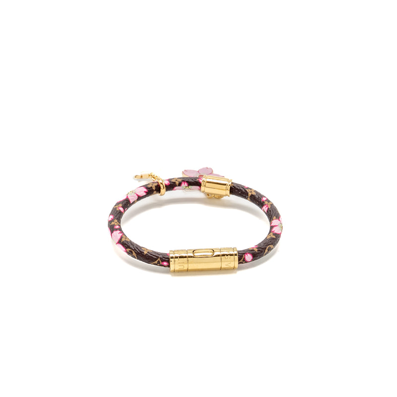 Louis Vuitton x Takashi Murakami Size 17 Cherry Blossom Bracelet Canvas Brown/Pink GHW