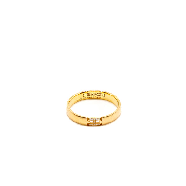 Hermes Size 58 Ever Herakles Wedding Band Rose Gold, Diamonds
