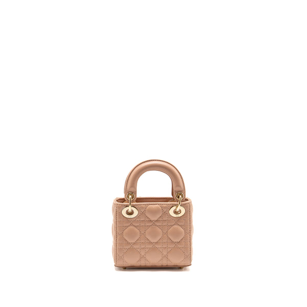 Dior Micro Lady Dior Cannage Lambskin Rose Des Vents LGHW