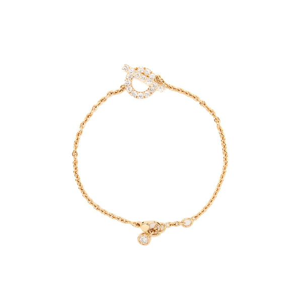 Hermes Size SH Finesse Bracelet Rose Gold, Diamonds