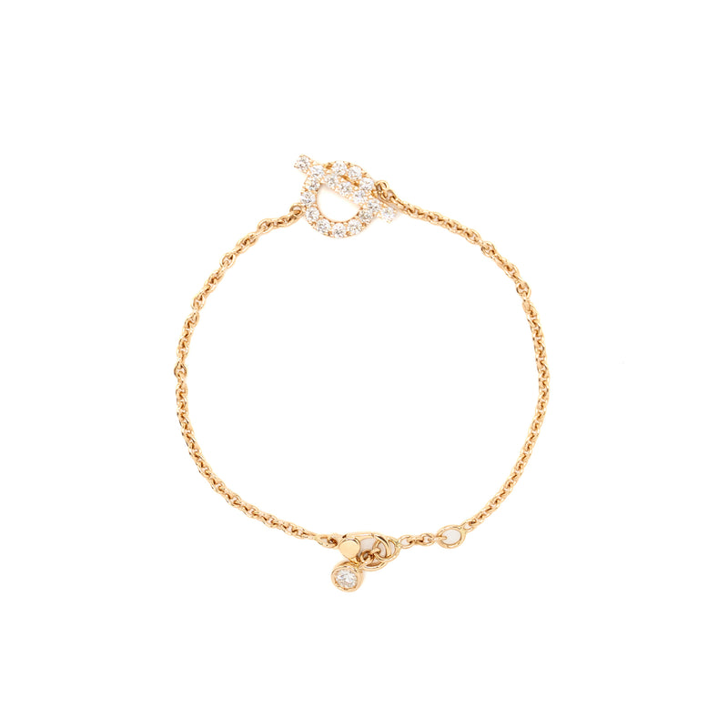 Hermes Size SH Finesse Bracelet Rose Gold, Diamonds