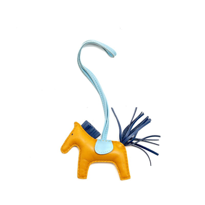 Hermes Rodeo PM Bag Charm Jaune Ambre/Blue Saphir/Celeste Stamp A