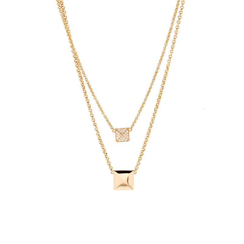 Hermes size 38 Clou d’H pendant rose gold with diamonds