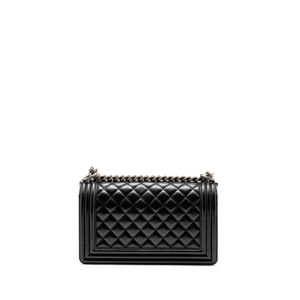 Chanel Medium Boy Bag Lambskin Black Ruthenium SHW