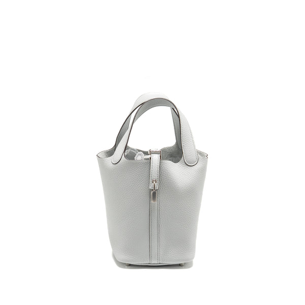Hermes Picotin 18 Lock Bag Clemence Blue Pale SHW Stamp K
