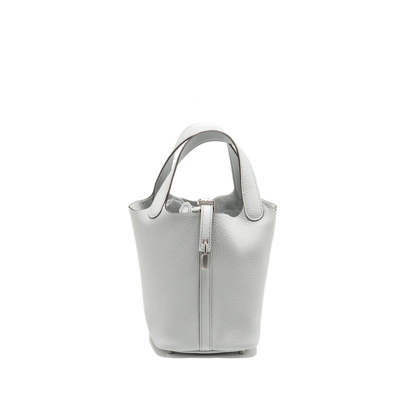 Hermes Picotin 18 Lock Bag Clemence Blue Pale SHW Stamp K