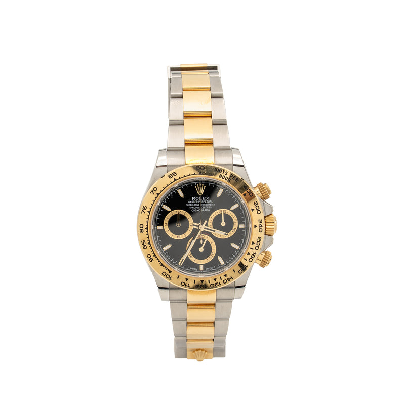 Rolex Cosmograph Daytona 40mm Oystersteel/Yellow Gold, Black/Golden Counter Rings Dial, Oyster Bracelet Model: 126503
