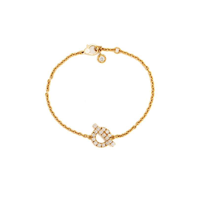 Hermes Size SH Finesse Bracelet Rose Gold, Diamonds