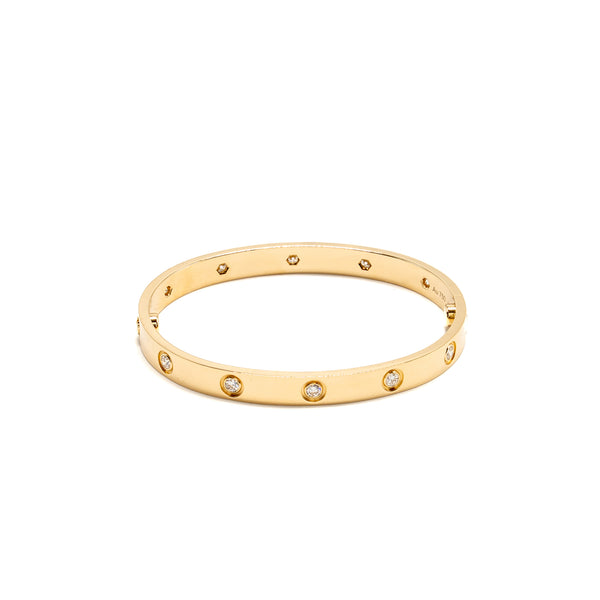 Cartier Size 17 Bracelet Yellow Gold, 10 Diamonds
