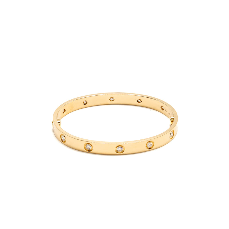 Cartier Size 17 Bracelet Yellow Gold, 10 Diamonds