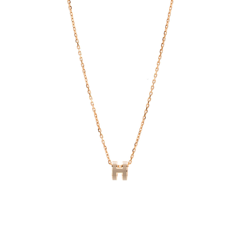 Hermes Mini Pop H Pendant Marron Glace RGHW